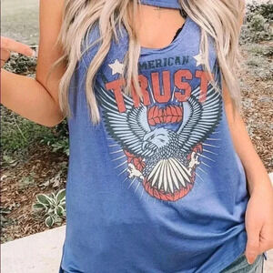 💥🆕American Trust Star Eagle Hollow Out Tank M 🆕
